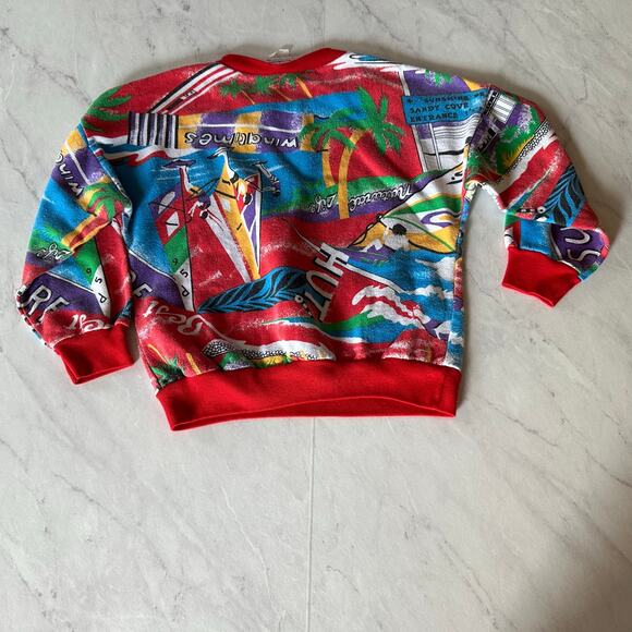 Vintage Scoreboard red Hawaii Beach surf boys sweatshirt sz 7 made in usa surf - Picture 2 of 7